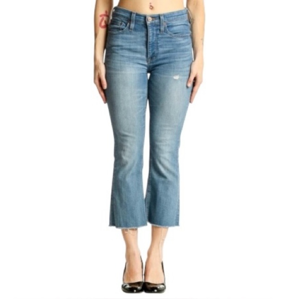 J. Crew Wide Leg Crop Jeans with all day stretch & trendy Raw Hem NWT 30P